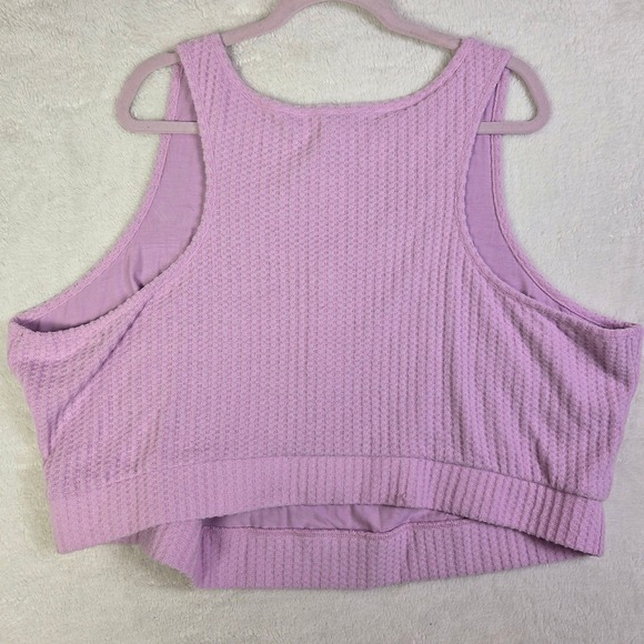 Torrid Lavender Waffle Knit Pajama Set Henley Tank Pants Plus Size 5X NWT - Picture 2 of 11